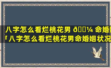 八字怎么看烂桃花男 🌼 命婚姻「八字怎么看烂桃花男命婚姻状况」